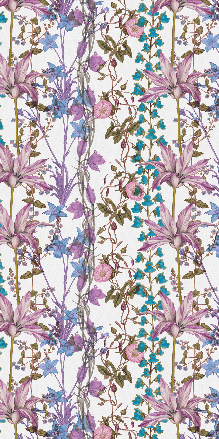 Antique Botanical Garden — Pink, Blue, Purple, Teal
